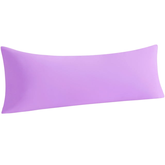 Ntbay Microfiber Ultra Soft Body Pillowcase with Envelope Closure, Wrinkle, Stain Resistant Body Pillow Cover, 20" x 54", Light Purple (Not Include Body Pillow)