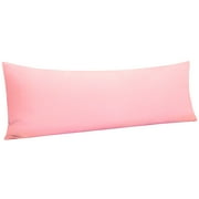 Sunflower 100% Cotton Body Pillowcase - 21x54 Inches, Light Pink, Envelope Closure, Soft & Breathable