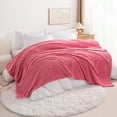 thumbnail image 1 of Ntbay Plush Flannel Fleece Twin Blanket, Soft Lightweight Fuzzy Luxury Bed Blanket for Couch Sofa Bed All Seasons, 60"x80", Coral Pink, 1 of 5