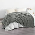 thumbnail image 1 of Ntbay Plush Flannel Fleece Twin Blanket, Soft Lightweight Fuzzy Luxury Bed Blanket for Couch Sofa Bed All Seasons, 60"x80", Gray, 1 of 5