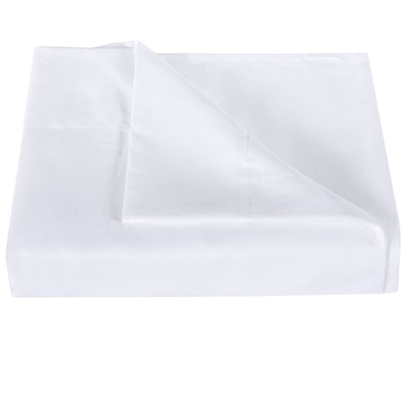 Ntbay Premium 1800 Series Microfiber California King Flat Sheet with 4 inches Hem, Ultra Soft and Breathable Top Sheet, 108x102 inches, White