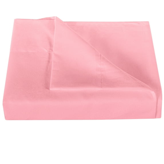 Ntbay Premium 1800 Series Microfiber Full Flat Sheet with 4 inches Hem, Ultra Soft and Breathable Top Sheet, 81x96 inches, Pink