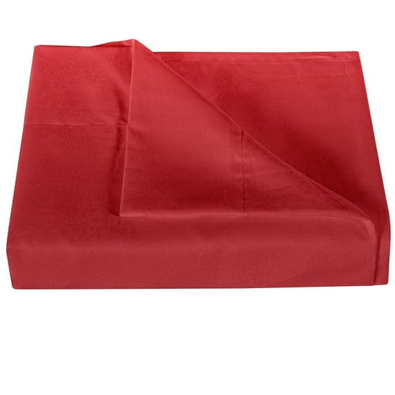 Ntbay Premium 1800 Series Microfiber Full Flat Sheet with 4 inches Hem, Ultra Soft and Breathable Top Sheet, 81x96 inches, Wine Red