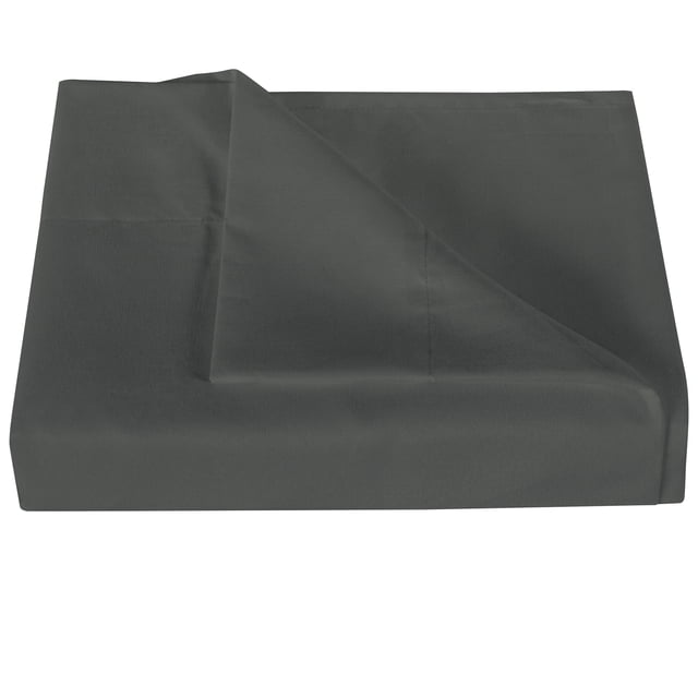Ntbay Premium 1800 Series Microfiber King Flat Sheet with 4 inches Hem, Ultra Soft and Breathable Top Sheet, 105x102 inches, Dark Gray