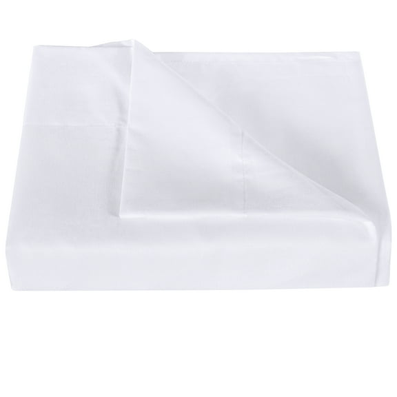 Ntbay Premium 1800 Series Microfiber King Flat Sheet with 4 inches Hem, Ultra Soft and Breathable Top Sheet, 105x102 inches, White