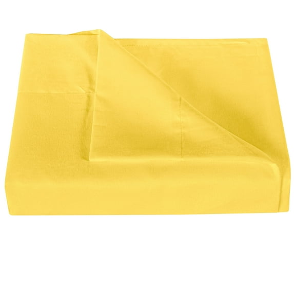 Ntbay Premium 1800 Series Microfiber King Flat Sheet with 4 inches Hem, Ultra Soft and Breathable Top Sheet, 105x102 inches, Yellow