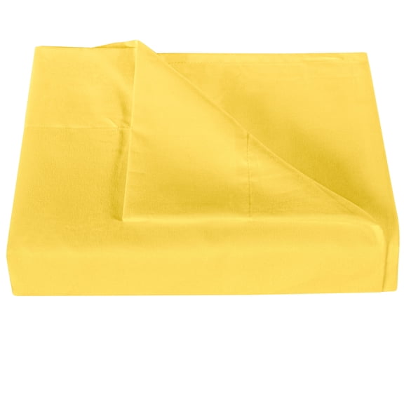 Ntbay Premium 1800 Series Microfiber King Flat Sheet with 4 inches Hem, Ultra Soft and Breathable Top Sheet, 105x102 inches, Yellow