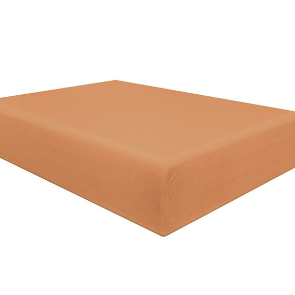 Ntbay Premium 1800 Series Microfiber Queen Fitted Sheet with Deep Pocket, Ultra Soft and Breathable Fitted Bed Sheet, 60x80 inches, Pale Orange