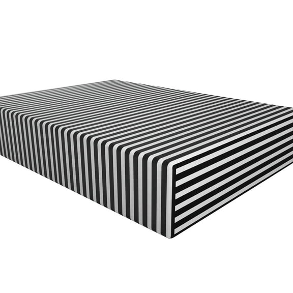 Ntbay Premium 1800 Series Microfiber Queen Fitted Sheet with Deep Pocket, Ultra Soft and Breathable Fitted Bed Sheet, 60x80 inches, Striped