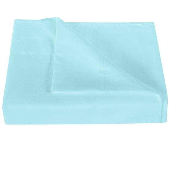 Ntbay Premium 1800 Series Microfiber Queen Flat Sheet with 4 inches Hem, Ultra Soft and Breathable Top Sheet, 90x102 inches, Aqua