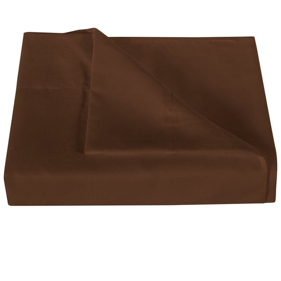 Ntbay Premium 1800 Series Microfiber Queen Flat Sheet with 4 inches Hem, Ultra Soft and Breathable Top Sheet, 90x102 inches, Brown