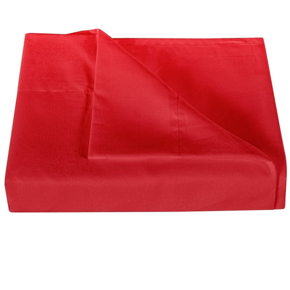 Ntbay Premium 1800 Series Microfiber Queen Flat Sheet with 4 inches Hem, Ultra Soft and Breathable Top Sheet, 90x102 inches, Red