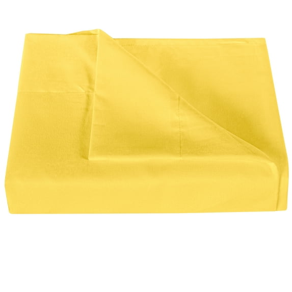 Ntbay Premium 1800 Series Microfiber Queen Flat Sheet with 4 inches Hem, Ultra Soft and Breathable Top Sheet, 90x102 inches, Yellow