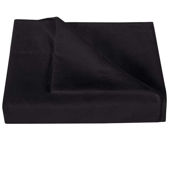 Ntbay Premium 1800 Series Microfiber Twin Extra Long Flat Sheet with 4 inches Hem, Ultra Soft and Breathable Top Sheet, 66x102 inches, Black