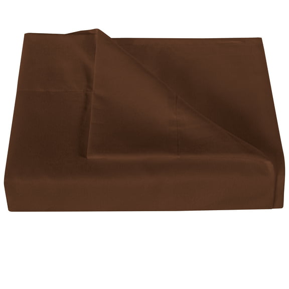 Ntbay Premium 1800 Series Microfiber Twin Extra Long Flat Sheet with 4 inches Hem, Ultra Soft and Breathable Top Sheet, 66x102 inches, Brown