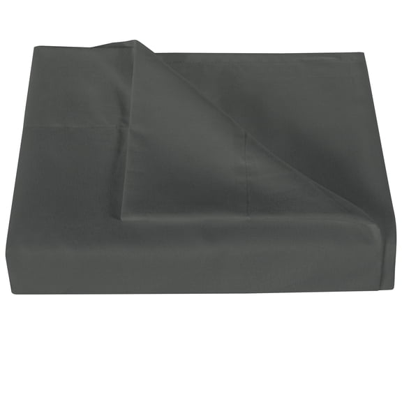 Ntbay Premium 1800 Series Microfiber Twin Extra Long Flat Sheet with 4 inches Hem, Ultra Soft and Breathable Top Sheet, 66x102 inches, Dark Gray