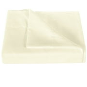 Ntbay Premium 1800 Series Microfiber Twin Extra Long Flat Sheet with 4 inches Hem, Ultra Soft and Breathable Top Sheet, 66x102 inches, Ivory