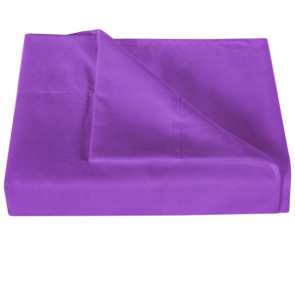 Ntbay Premium 1800 Series Microfiber Twin Extra Long Flat Sheet with 4 inches Hem, Ultra Soft and Breathable Top Sheet, 66x102 inches, Purple