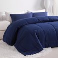 thumbnail image 1 of Ntbay Queen Size Down Alternative Comforter Duvet Insert, All Season Reversible Quilted Bedding with Corner Tabs, Breathable, 90x90 inches, Navy Blue, 1 of 8