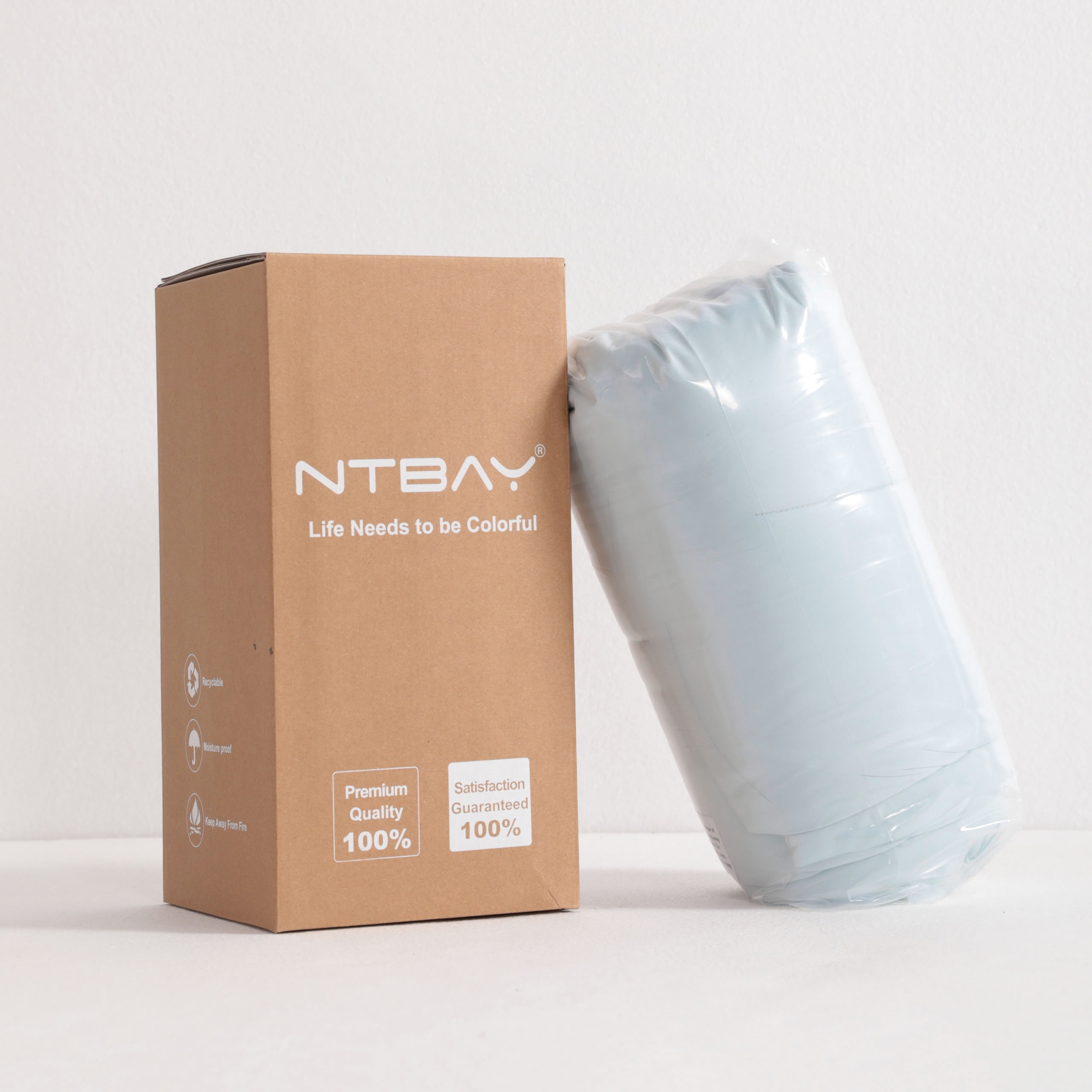 Ntbay Queen Size Cooling Comforter for Hot Sleepers, Breathable Double-Sided Cooling Blanket, 90" x 90", Aqua Blue