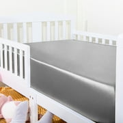 Ntbay Silk Satin Fitted Crib Sheet, Super Soft and Breathable Solid Color Toddler Sheet, 28" x 52", Gray
