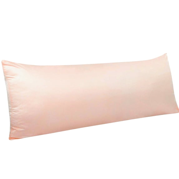 Ntbay Silky Satin Body Pillowcase for Hair and Skin, Ultra Soft Cozy Long Body Pillow Cover with Zipper Closure, 20" x 54", Pink