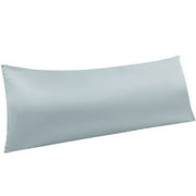 Ntbay Silky Satin Body Pillowcase for Hair and Skin, Ultra Soft Cozy Long Body Pillow Cover with Zipper Closure, 20" x 54", Silver Gray