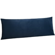 Ntbay Super Soft and Cozy Luxury Fuzzy Velvet Long Body Pillowcase, Easy Care Body Pillow Cover with Zipper Closure, 20" x 54", Navy Blue