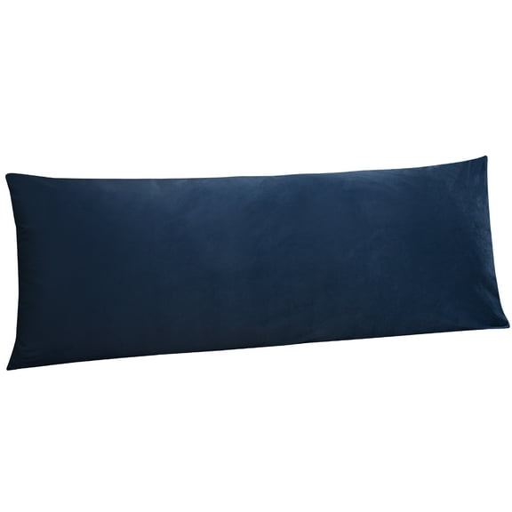 Ntbay Super Soft and Cozy Luxury Fuzzy Velvet Long Body Pillowcase, Easy Care Body Pillow Cover with Zipper Closure, 20" x 54", Navy Blue
