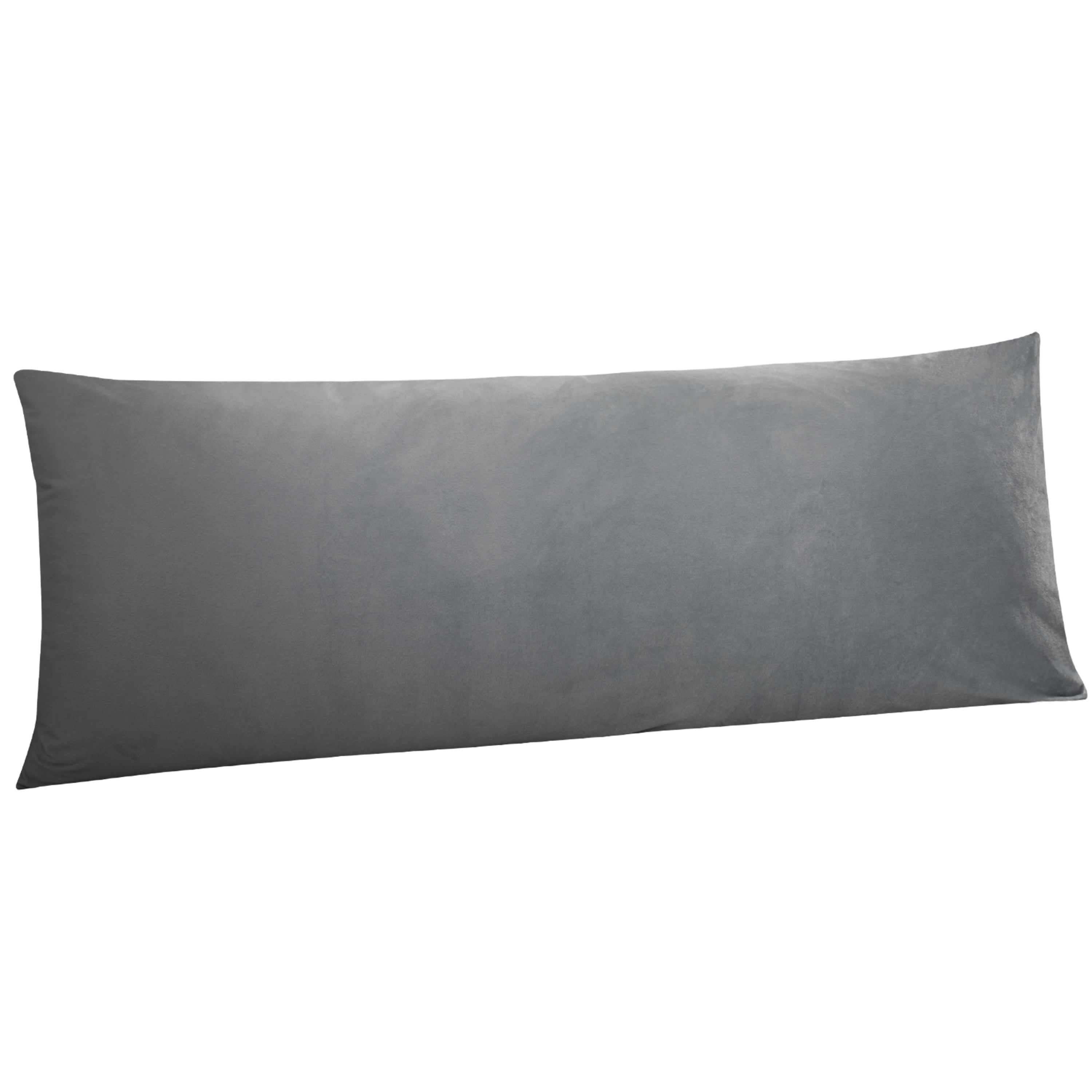 Smoke Gray Velvet Body Pillowcase with Hidden Zipper, 20" x 54"