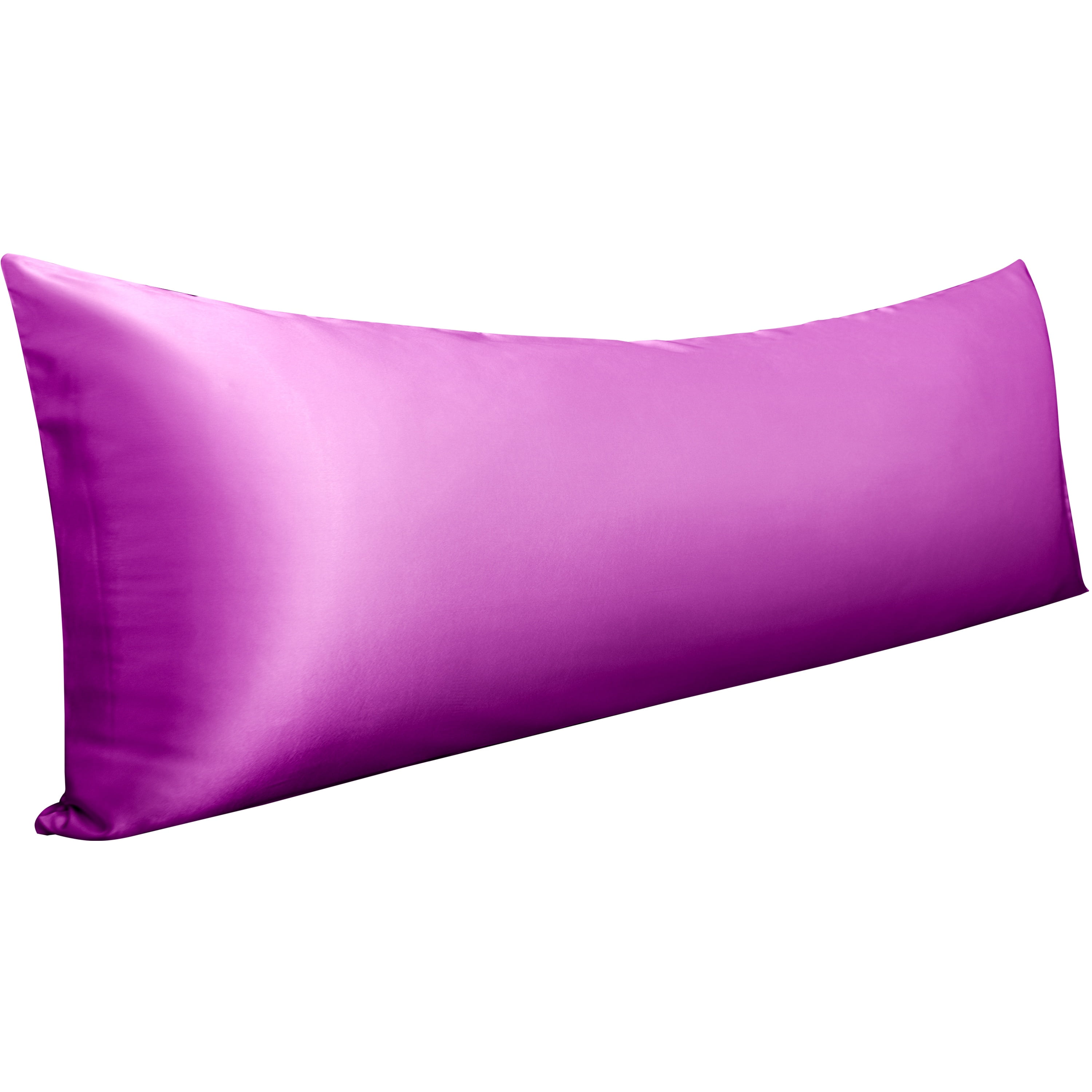 Luxurious Purple Satin Body Pillowcase with Envelope Closure, 20x54 Inches