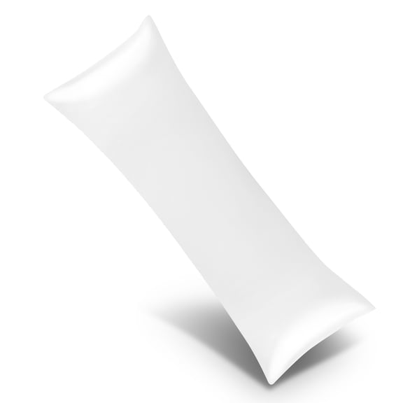 Ntbay Ultra Soft Satin Long Body Pillowcase with Envelope Closure, Cooling and Smooth Body Pillow Cover for Hair and Skin, 20" x 54", White