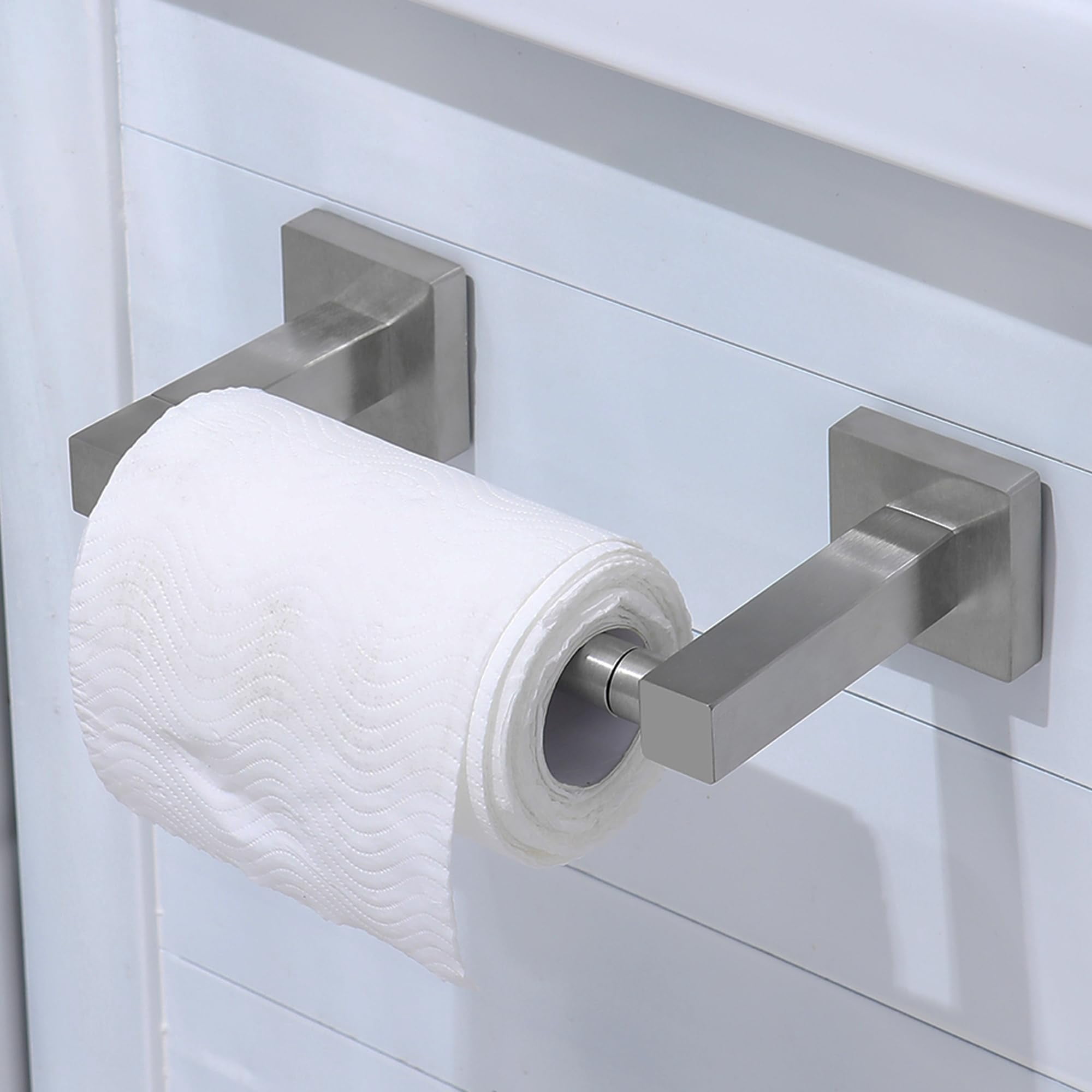 Ntipox Toilet Paper Holder Brushed Nickel,Double Post Pivoting Square ...