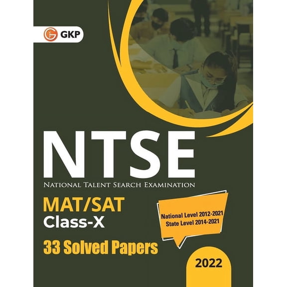 Ntse 2021-22: Class 10th (MAT + SAT) - 33 Solved Papers, (Paperback)