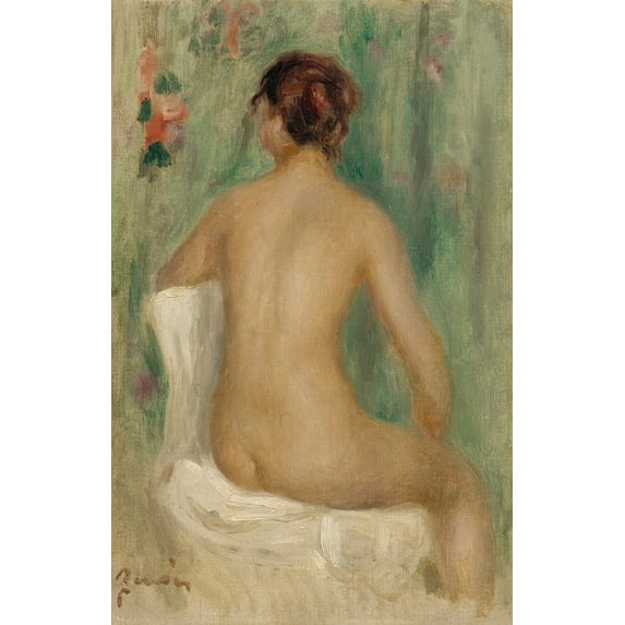 Nu Assis, De Dos (circa 1895) Poster Print by Pierre-Auguste Renoir (24 x 36)