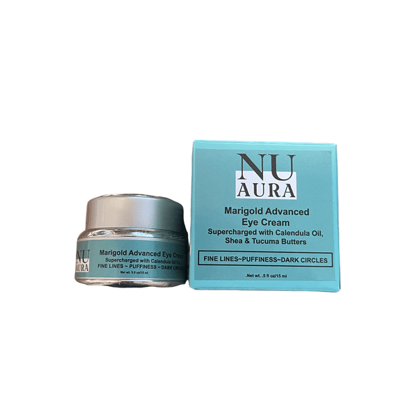 Nu Aura Skincare Marigold Advanced Eye Cream for Fine Lines, Puffy Eyes, Dark Circles, Mature Skin