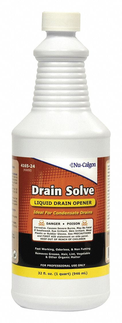 Nu-Calgon Liq Drain Opener,Drain Solve,32 oz,Liq 4165-24