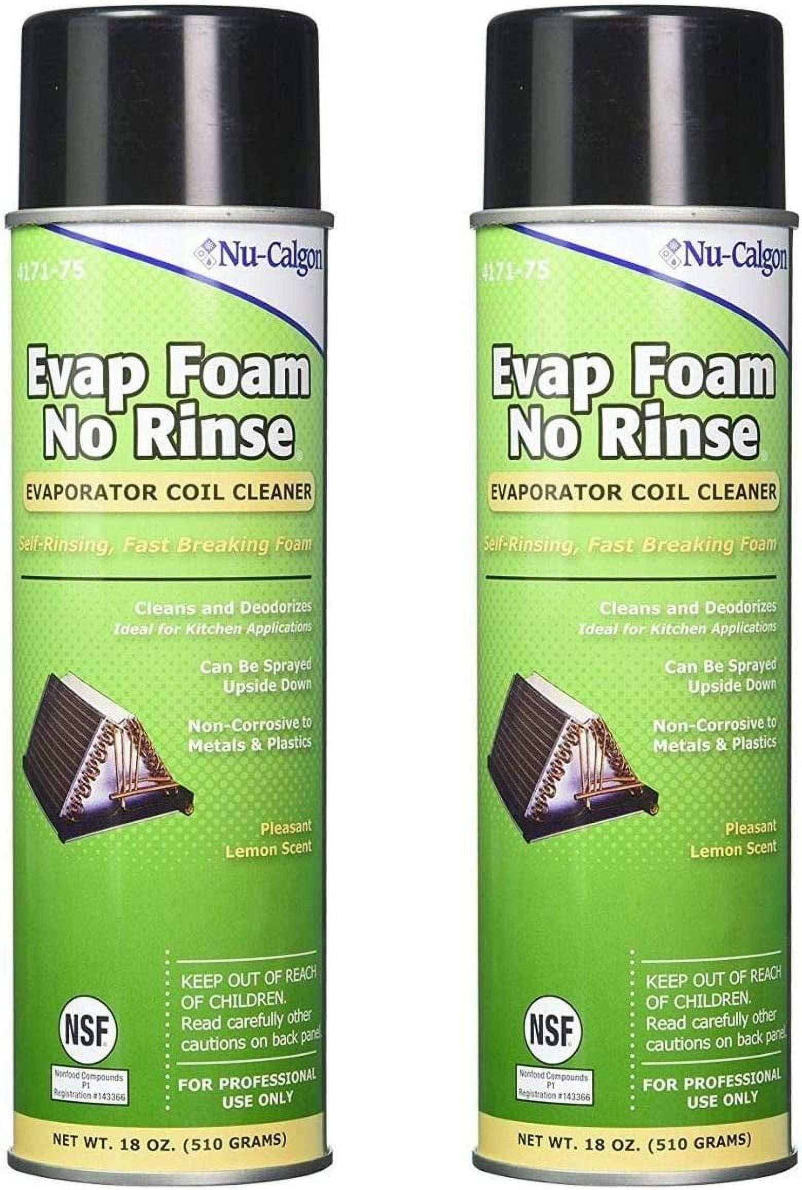 NuCalgon 417175 Evap Foam No Rinse Coil Cleaner, 18 oz. (Pack of 2