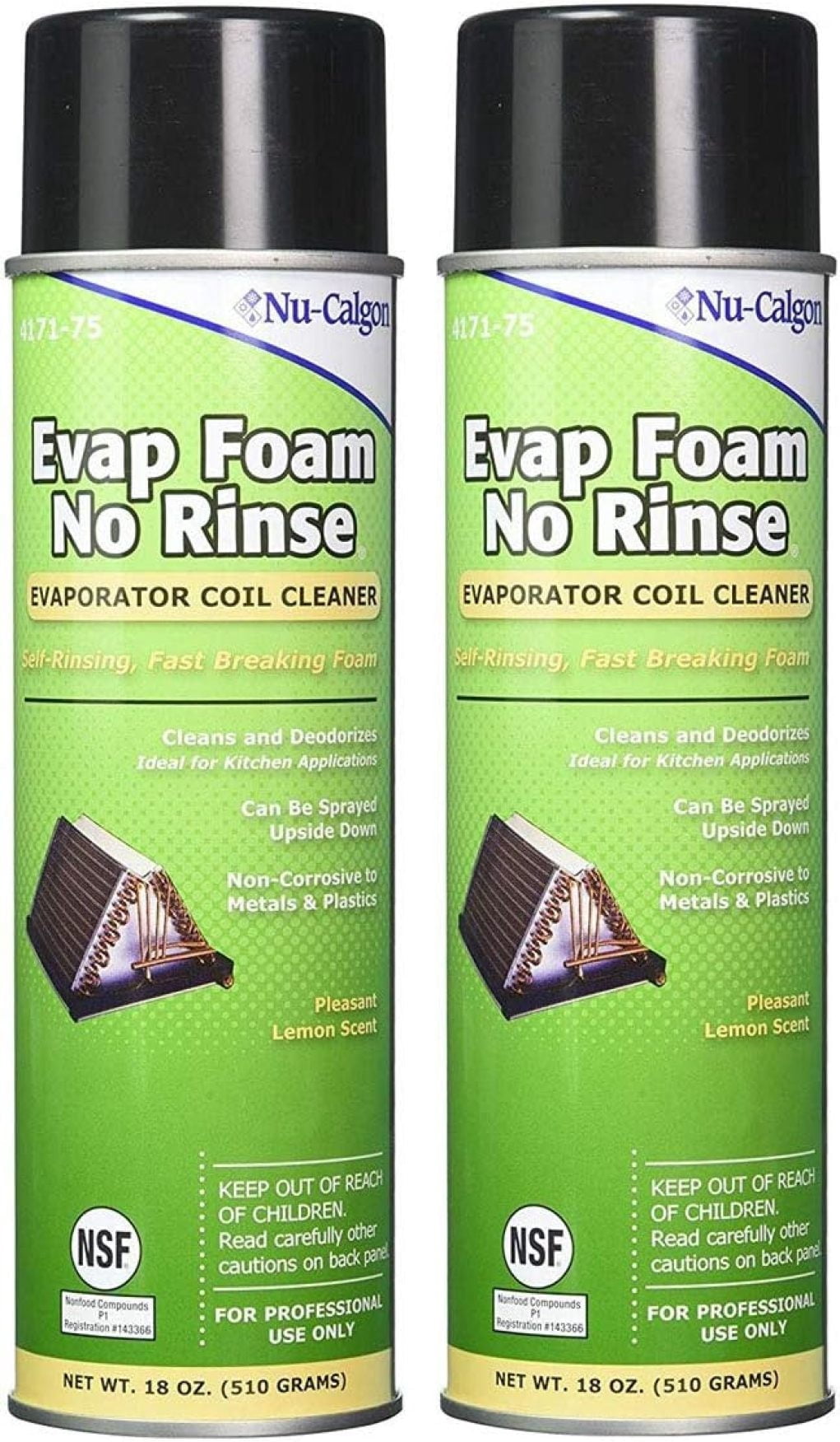 Nu Cleaner Nu-Calgon 4171-75 Evap Foam No Rinse Evaporator Coil Cleaner, 18 oz. (2 ...
