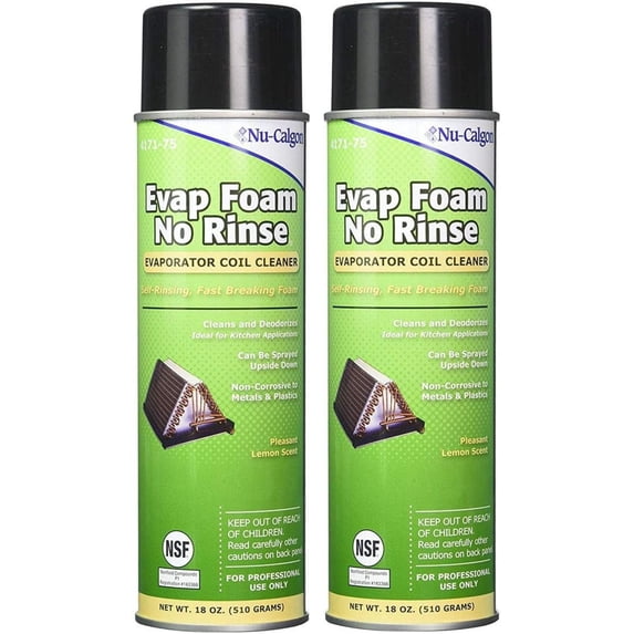 Nu-Calgon 4171-75 Evap Foam No Rinse Evaporator Coil Cleaner, 18 oz. (2-(Pack))