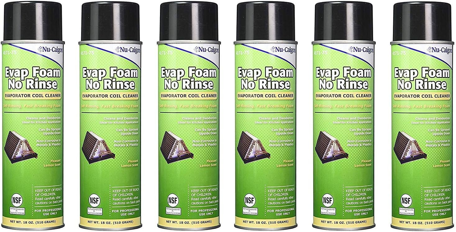 NuCalgon 417175 Evap Foam No Rinse Evaporator Coil Cleaner, 18 oz