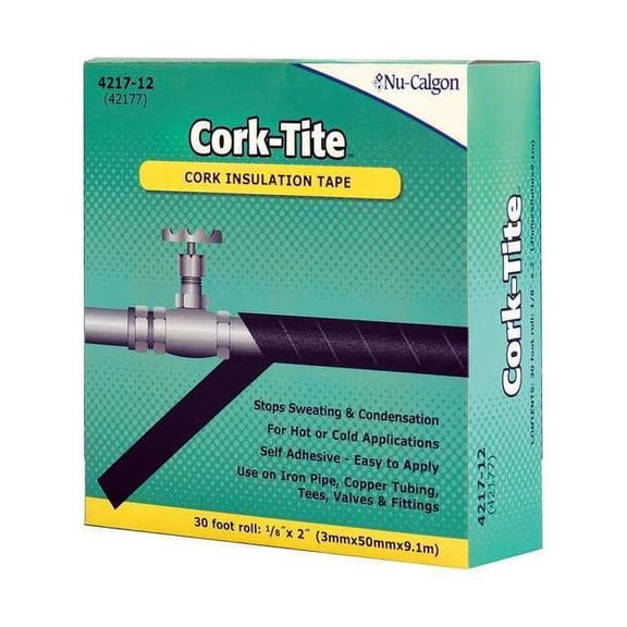 Nu-Calgon Cork Tape, Black, 30 ft L, 2 in W 4217-12