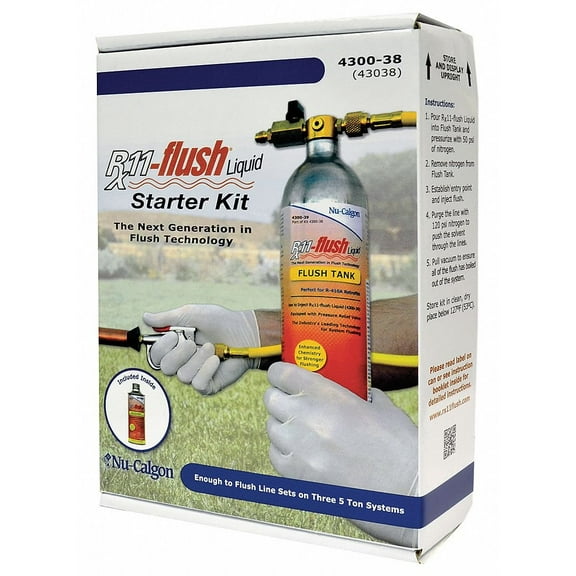 Nu-Calgon Rx11-flush Liquid Starter Kit (19.05 oz. Can, Liquid Tank, Hose and Flush Gun) #4300-38
