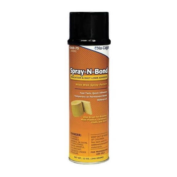 Nu-Calgon Spray Adhesive, Spray-N-Bond Series, Clear, 12 oz, Aerosol Can 4369-75