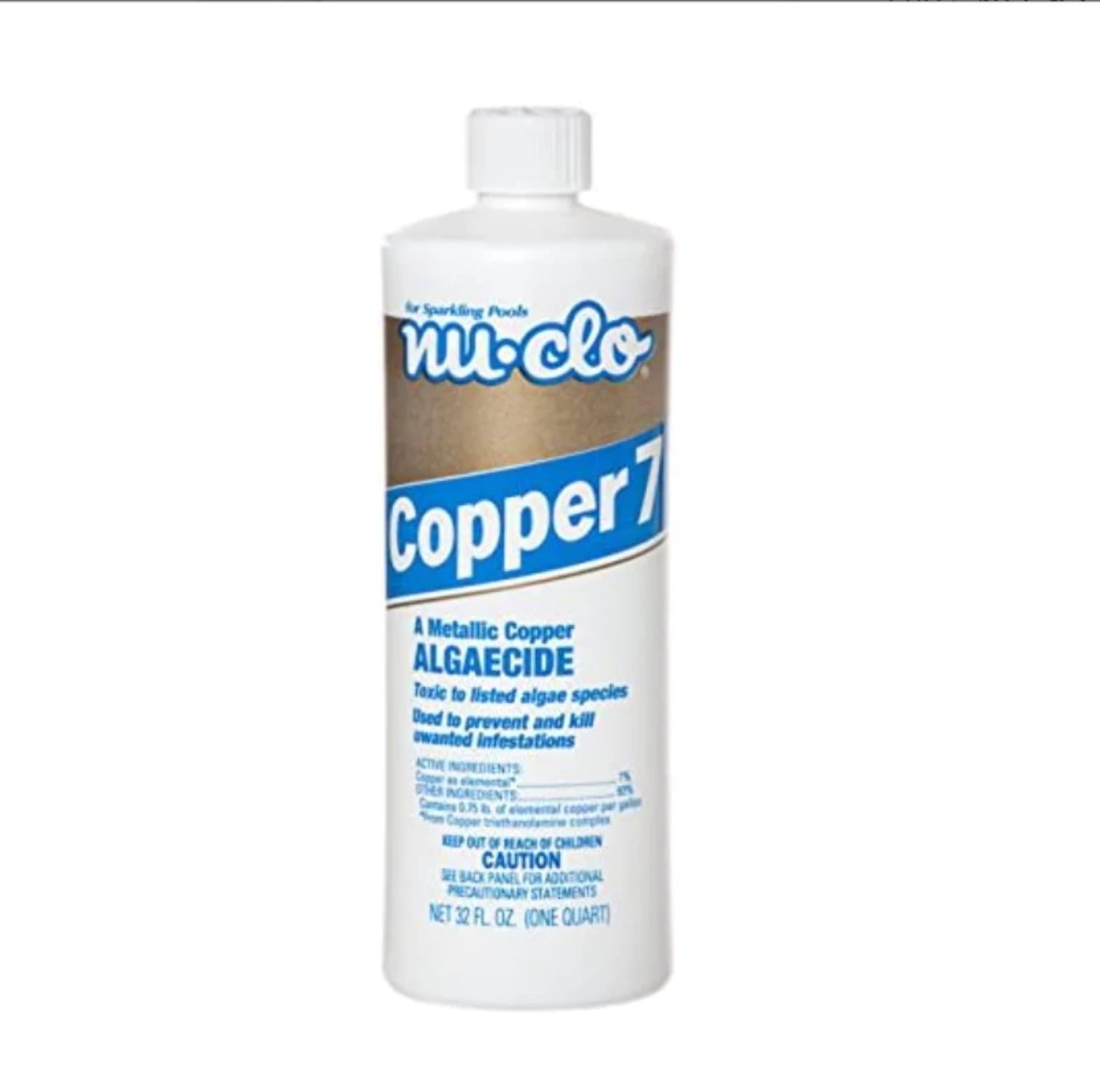 NuClo Copper Algaecide 7 Quart for Swimming Pools Hot Tubs Spas Up to 80,000 Gallons