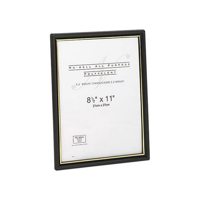 NuDell 11818 EZ Mount Document Frame, 8.5x11, Black