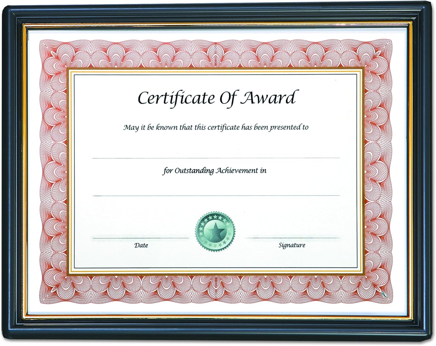 NuDell 8.5 x 11 Inches EZ Mount PreFramed Award Certificate Frame