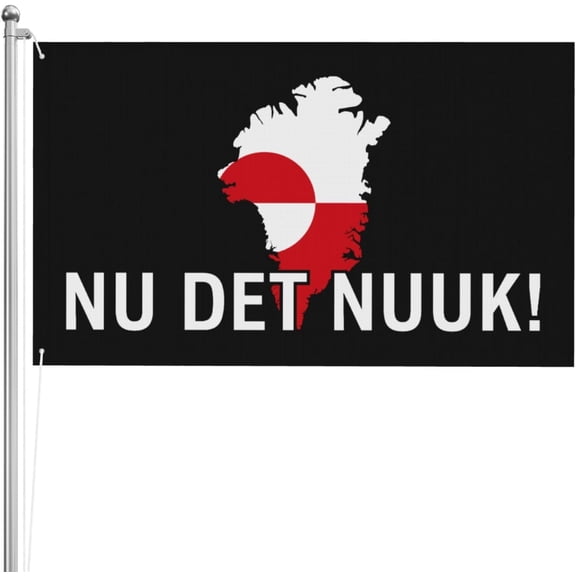 Nu Det Nuuk! Now'S Enough! Greenland Denmark Flag Flag Double Sided Flags 3x5 Ft 3 Ply Decor