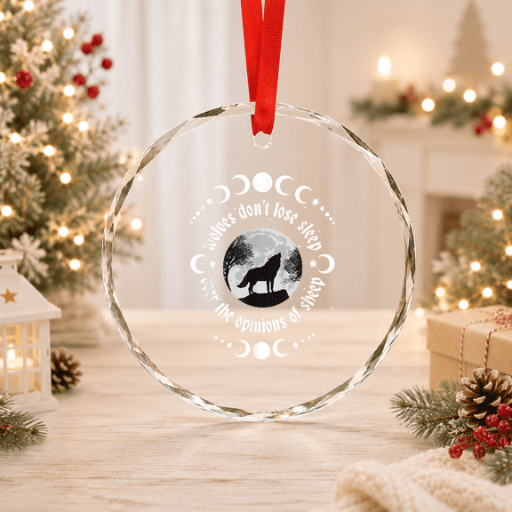 Nu Goth Emo Dark Aesthetic Wolves Don'T Lose Sleep Gothic Glass Ornament