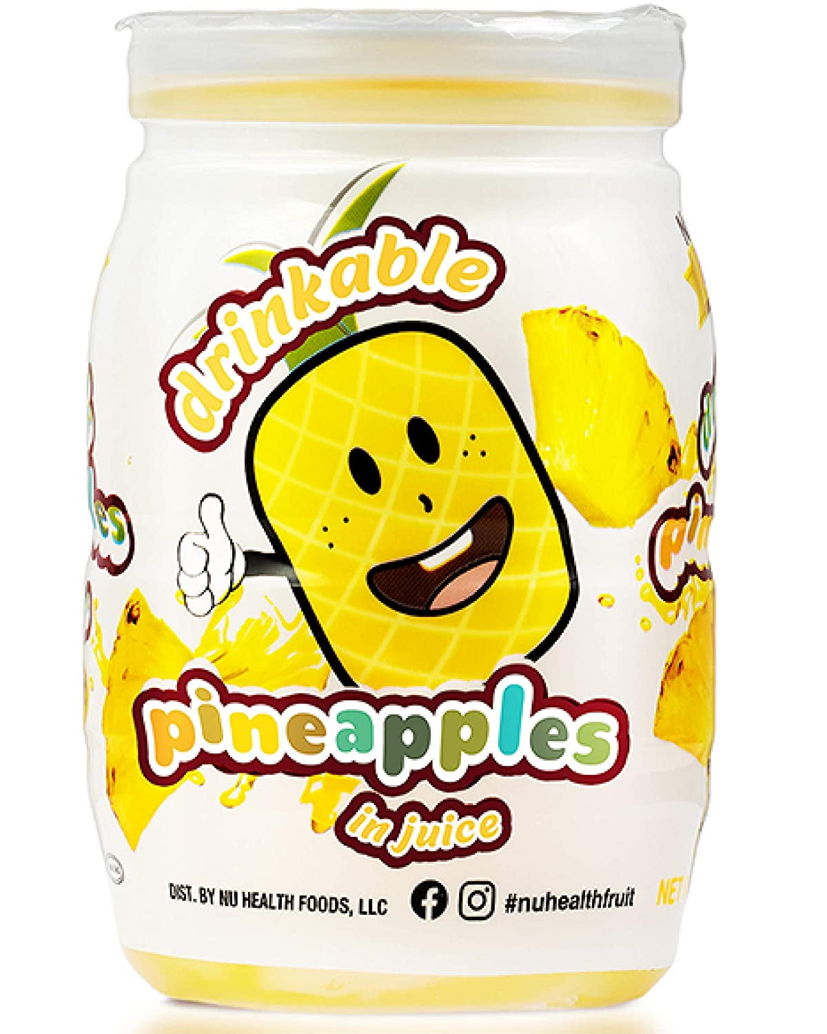 Nu Health Fruit Pineapple Drinkable Fruit Cups, All Natural Fruit in